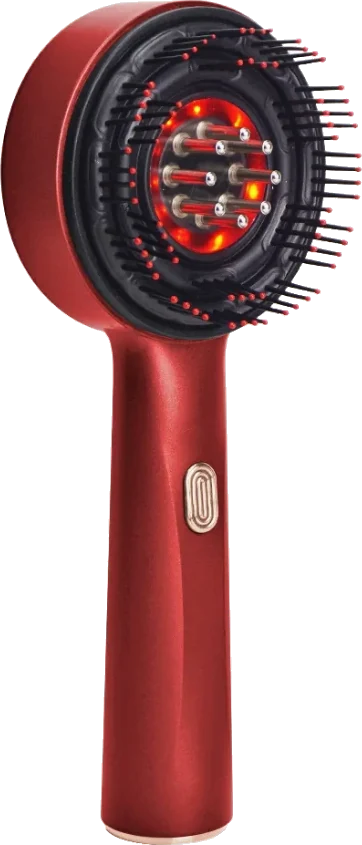 Brosse Halo rouge vue de face, 72 picots souples et LED rouge
