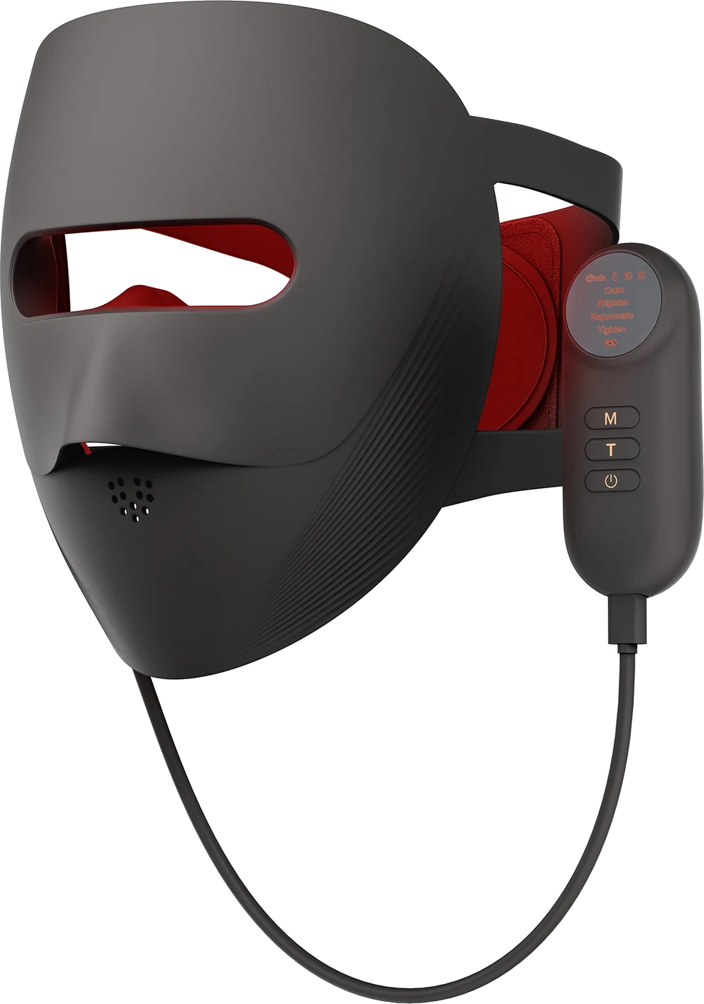 Masque LED visage Masque Chrysalide noir avec télécommande à écran